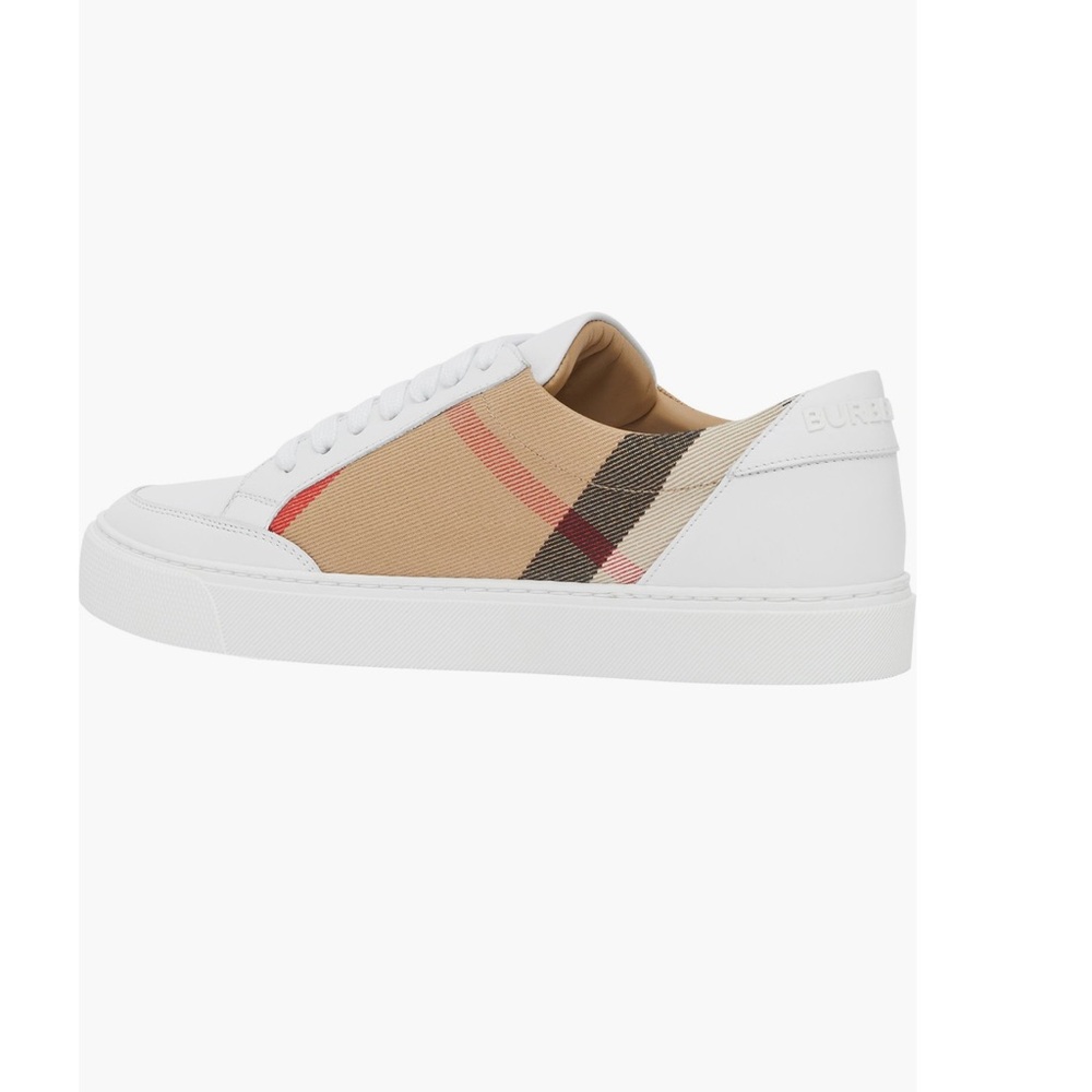 Burberry House Check and Leather Sneakers - Picture 2 of 16